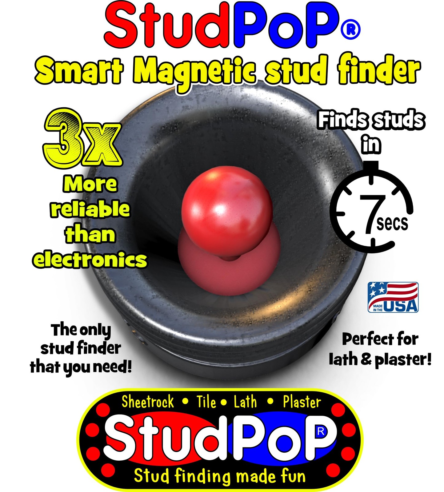 StudPoP® Original Smart Magnetic Stud Finder – No Amazon chooses color