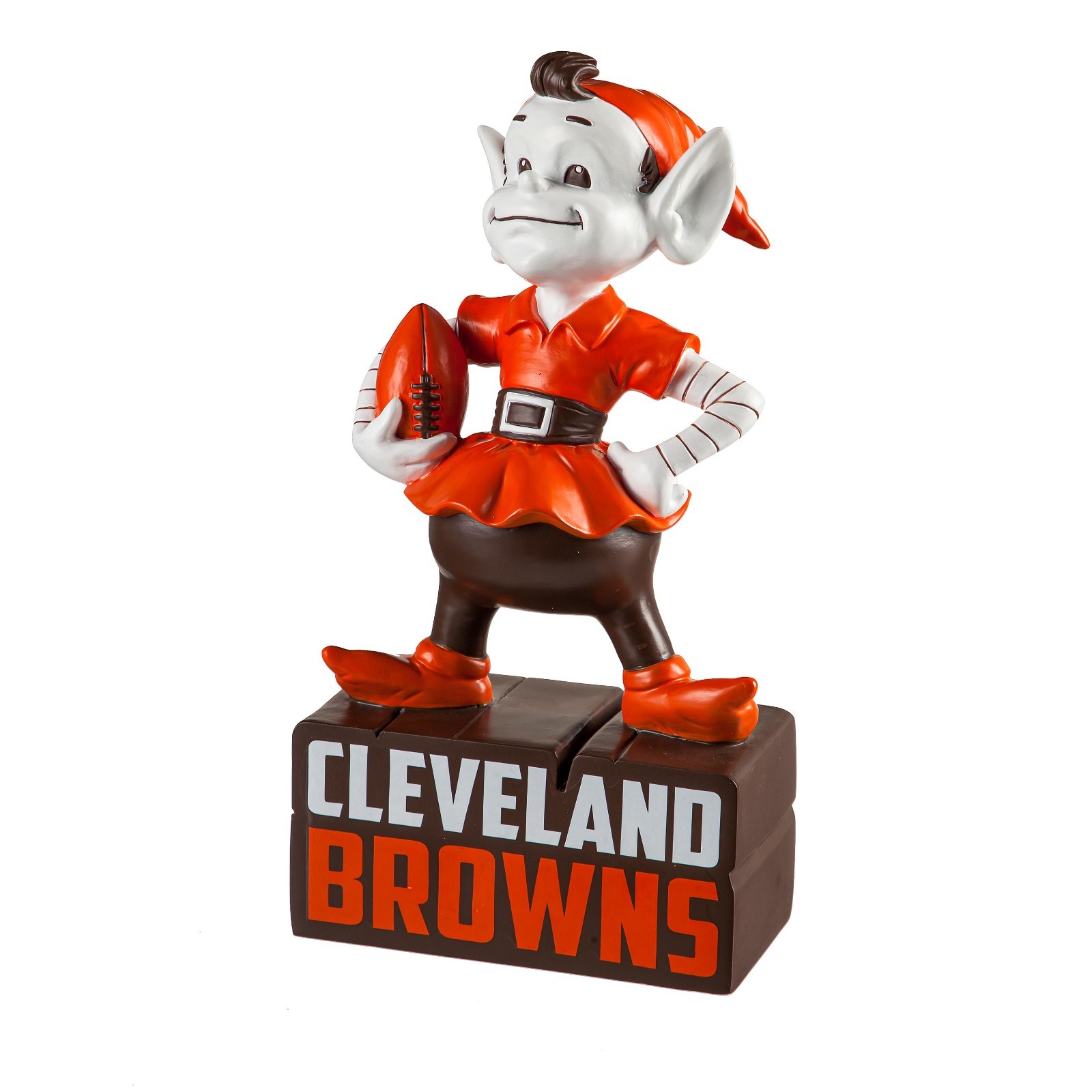 CLEVELAND BROWNS ELF 12" MASCOT STATUE INDOOR OUTDOOR YARD GNOME NFL LICENSED