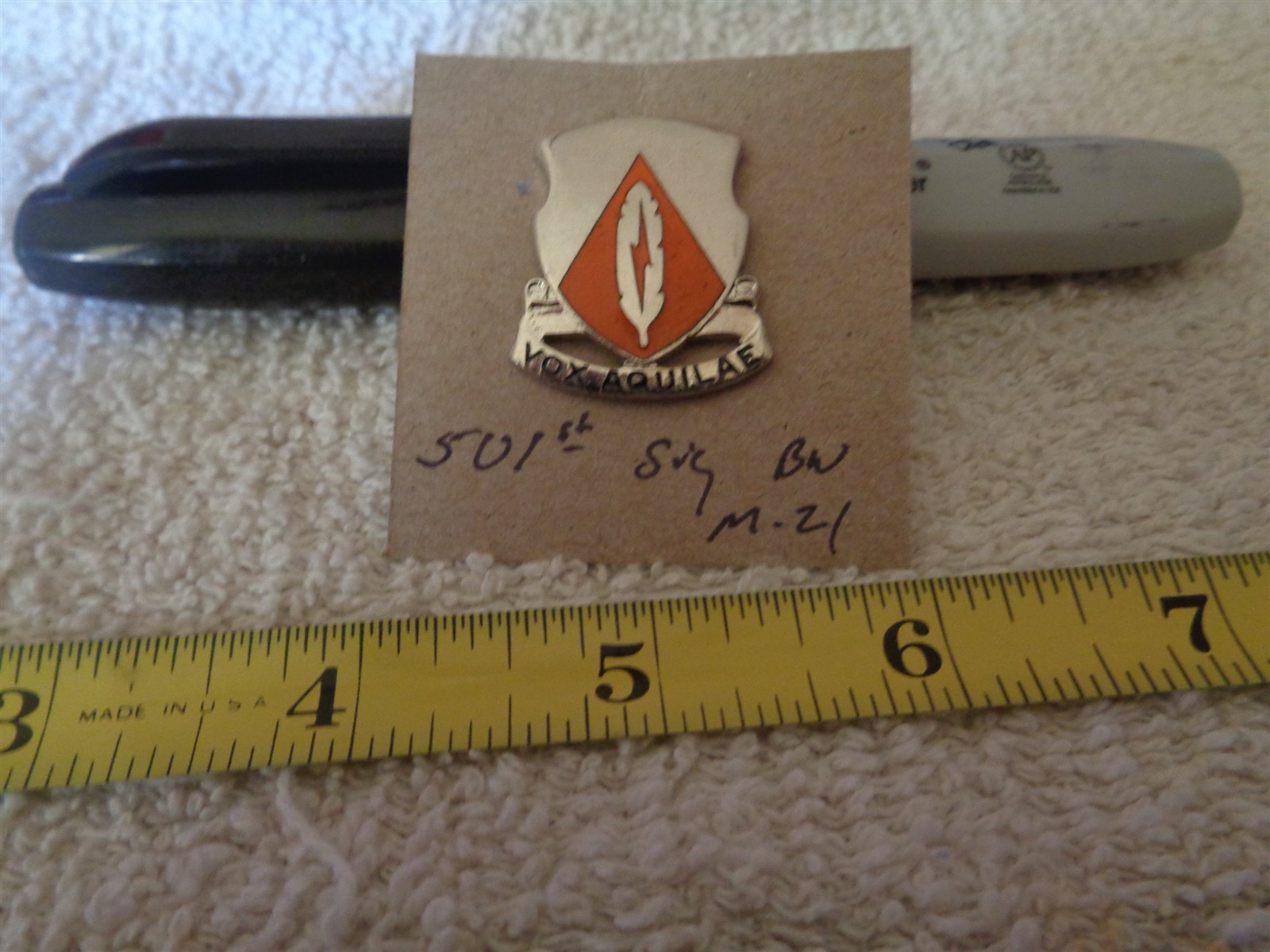 501st Signal Battalion M-21 Unit Crest, DI, DUI (DRAW#CL)