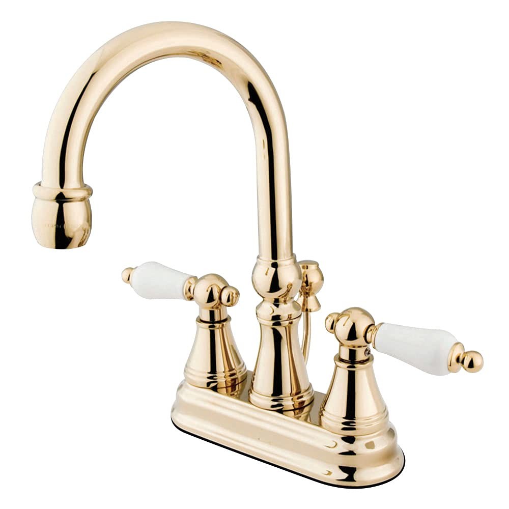 KS2612PL Governor 4-Inch Centerset Lavatory Faucet with Brass Pop-Up and Porc...