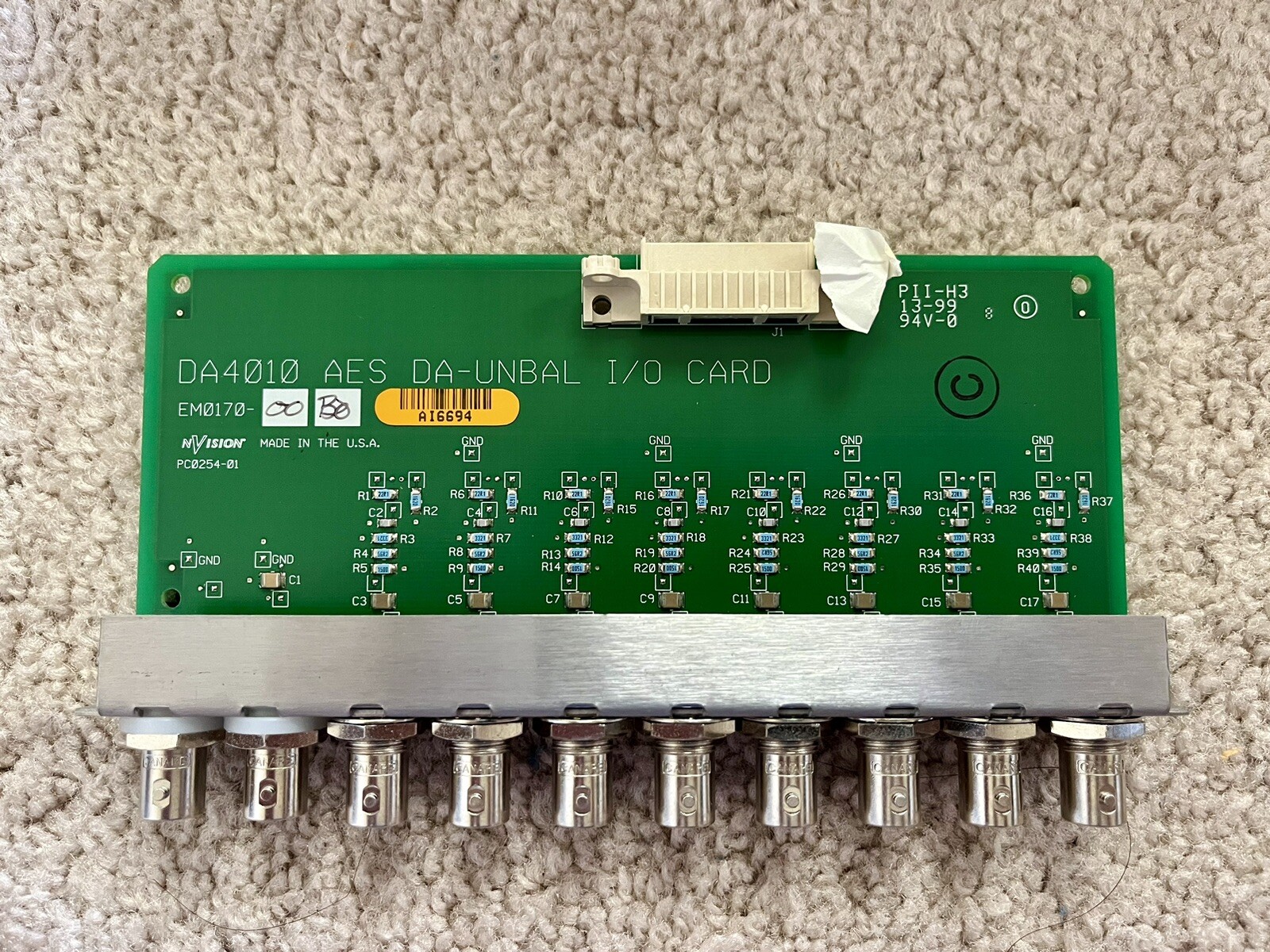 NVision DA4010 AES DA-UNBAL I/O CARD DA 4010 EM0170-00