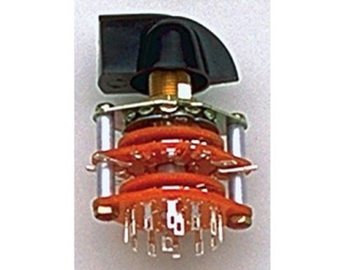 NEW - 6-Position, 4-Pole Rotary Guitar Switch, Black Pointer Knob