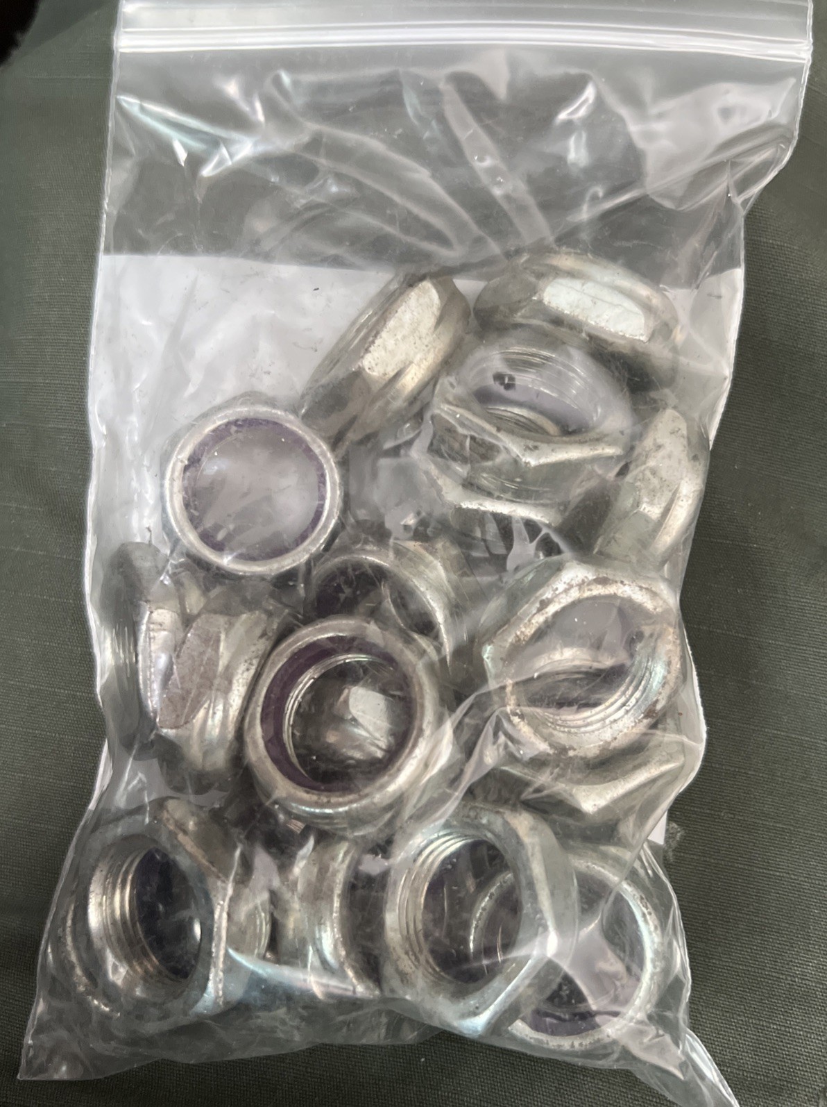 Qty -10  3/4"-16 Hex Top Lock Nuts Zinc Fine Thread W/ Insert