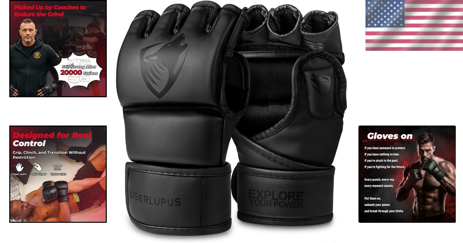 Durable Training Gloves for MMA, Kickboxing & Muay Thai - Small/Medium Size
