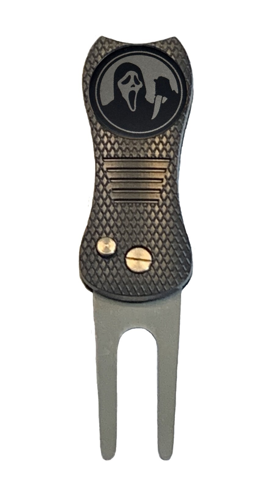 Scream Movie Ghostface Horror Golf Ball Marker + Switchblade Divot Tool Laser