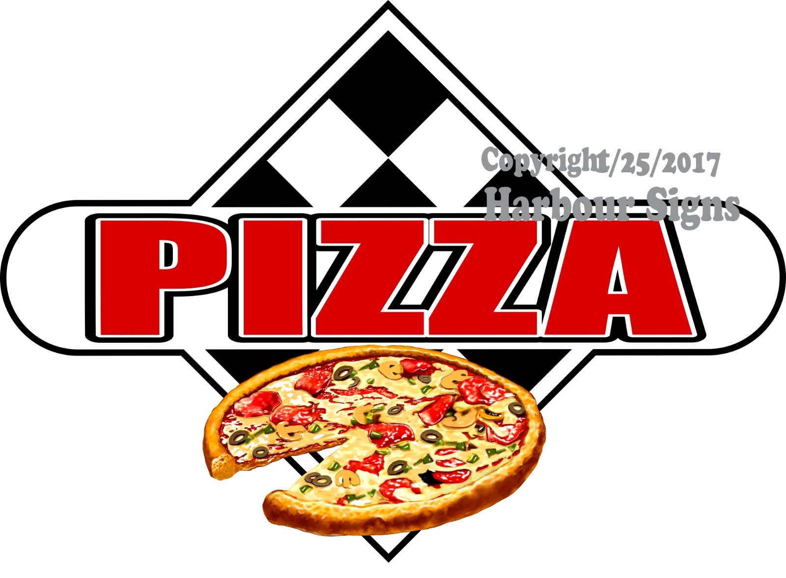 Pizza DECAL Food Truck Restaurant Concession Vinyl Sticker (Choose Your Size)