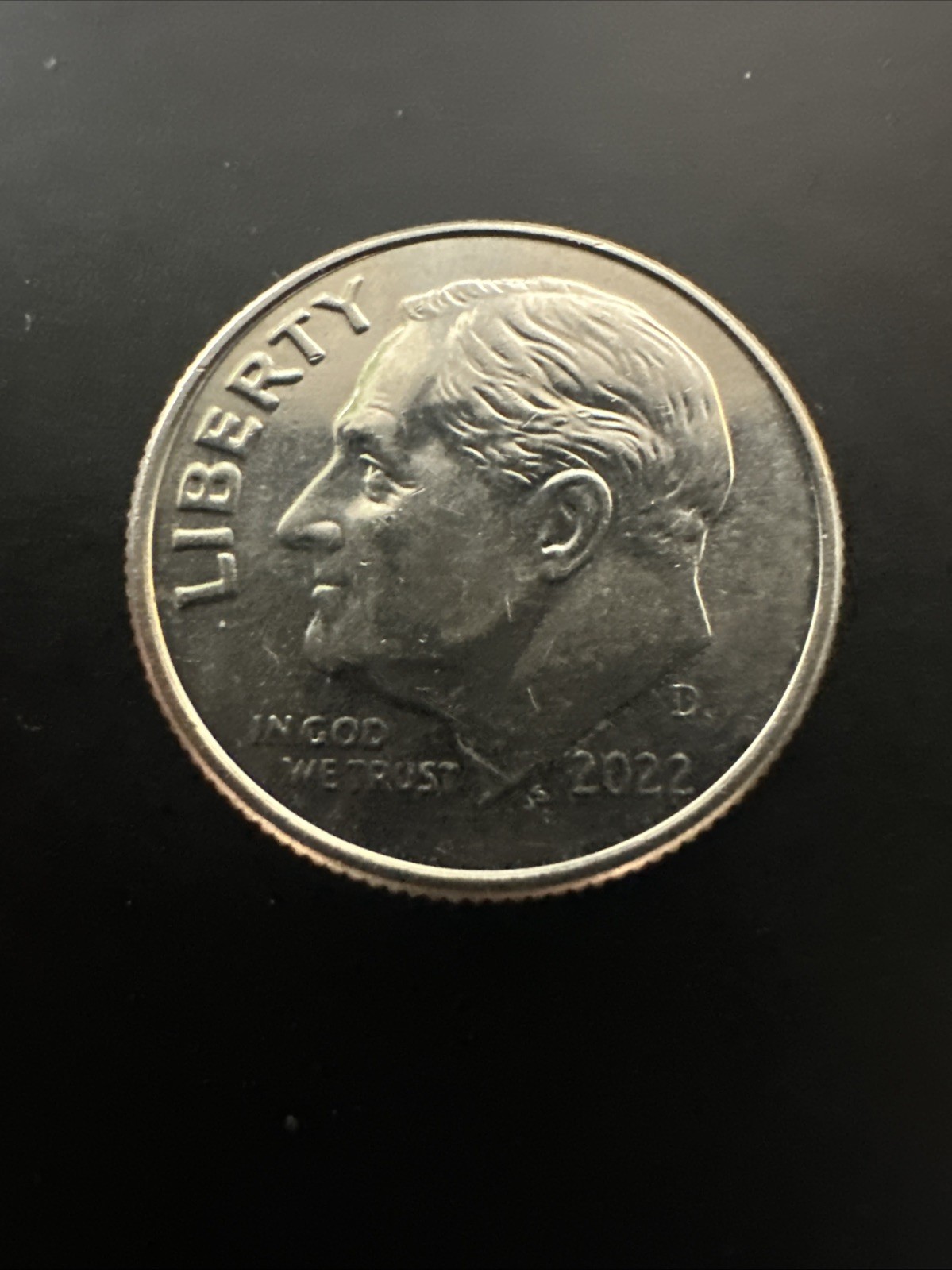 2022 D Roosevelt Dime, Circulated, AU+