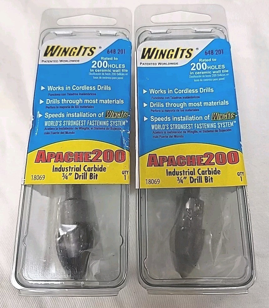 2 Everbilt WingIts Apache 200 3/4" in. Carbide Drill Bits Model 18069