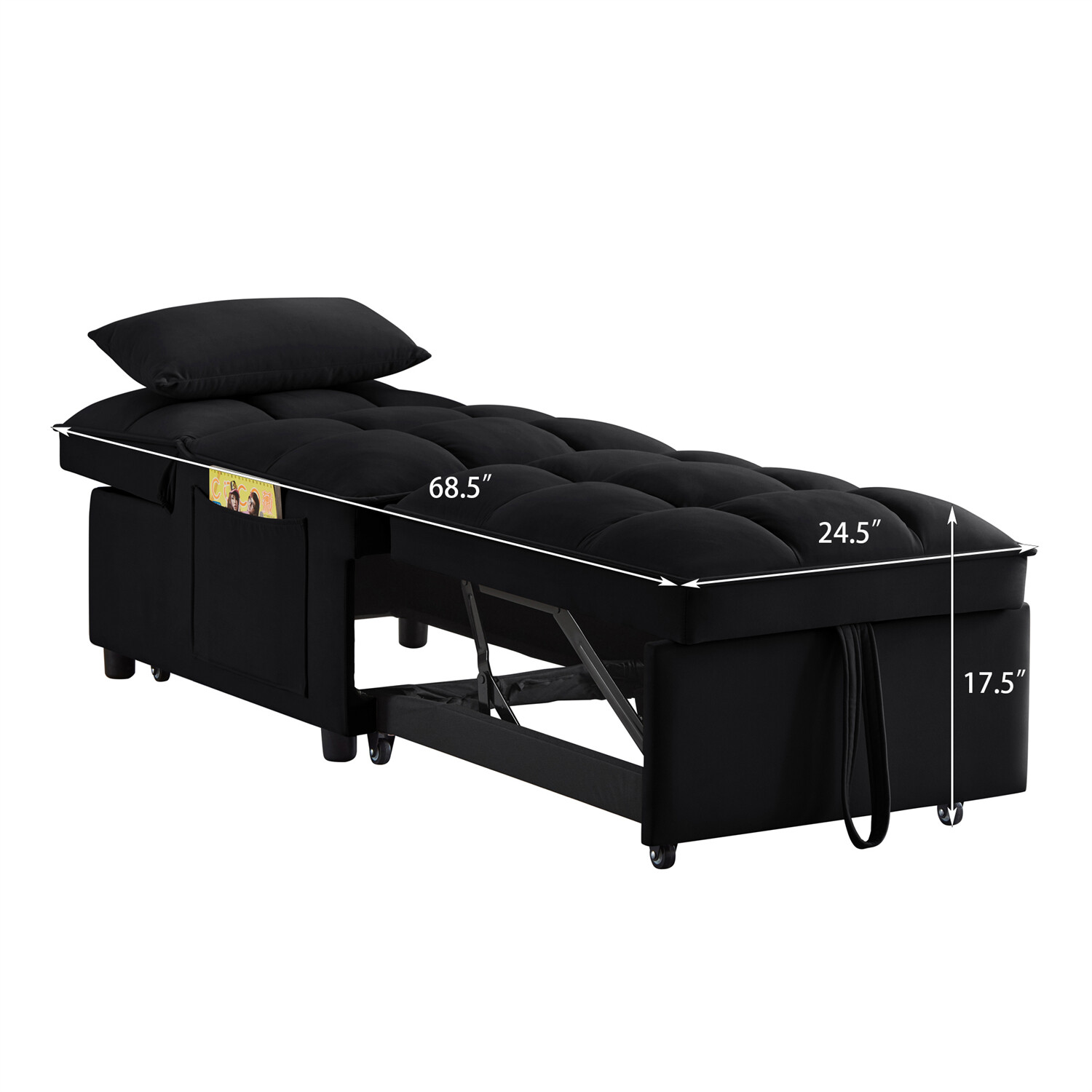 Convertible Sofa Bed 4 in 1 Multi-Functional Folding Recliner Sleeper Sofa Chair