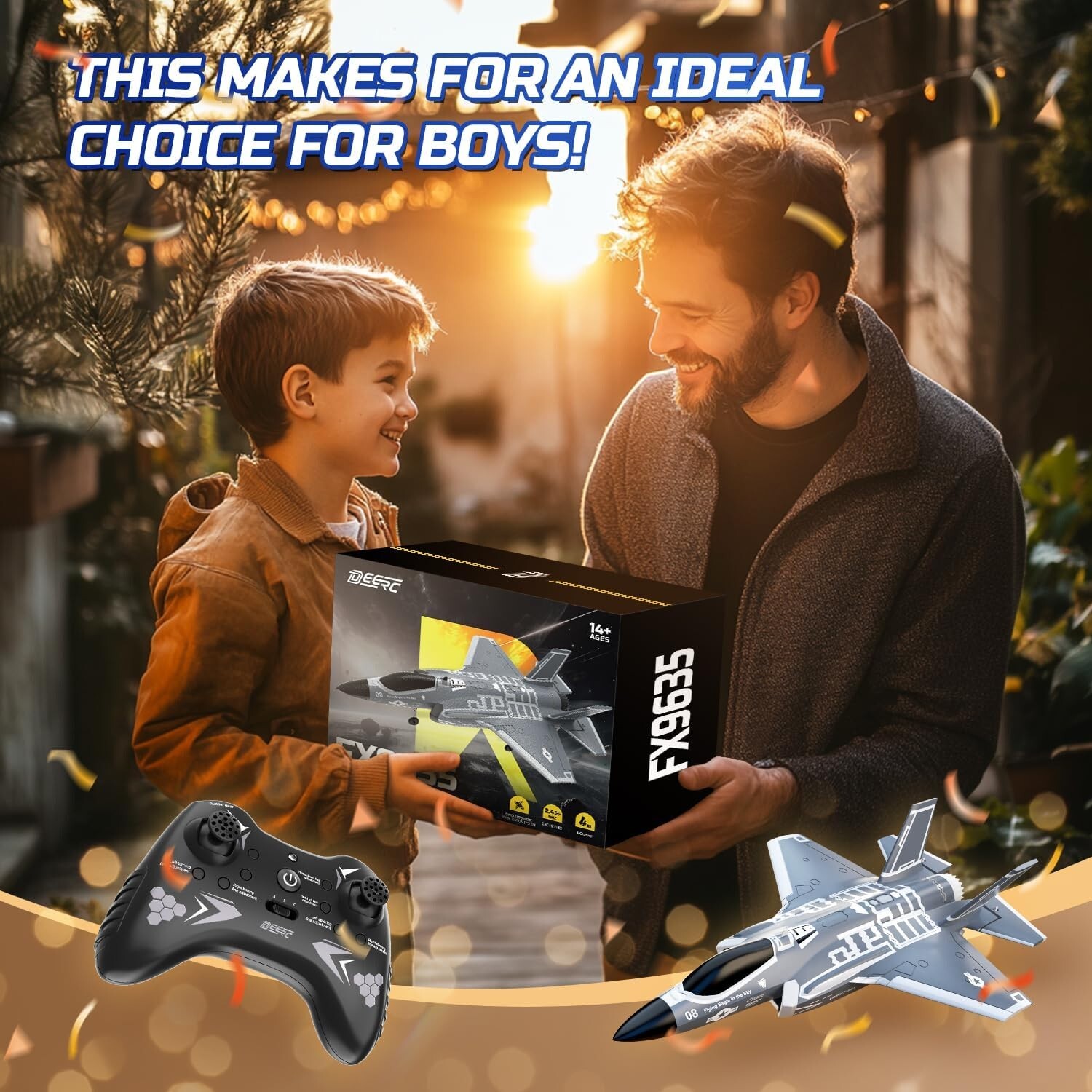 DEERC F35 4 Channel Brushless RC Plane for Adults Remote Control Airplane Duc...