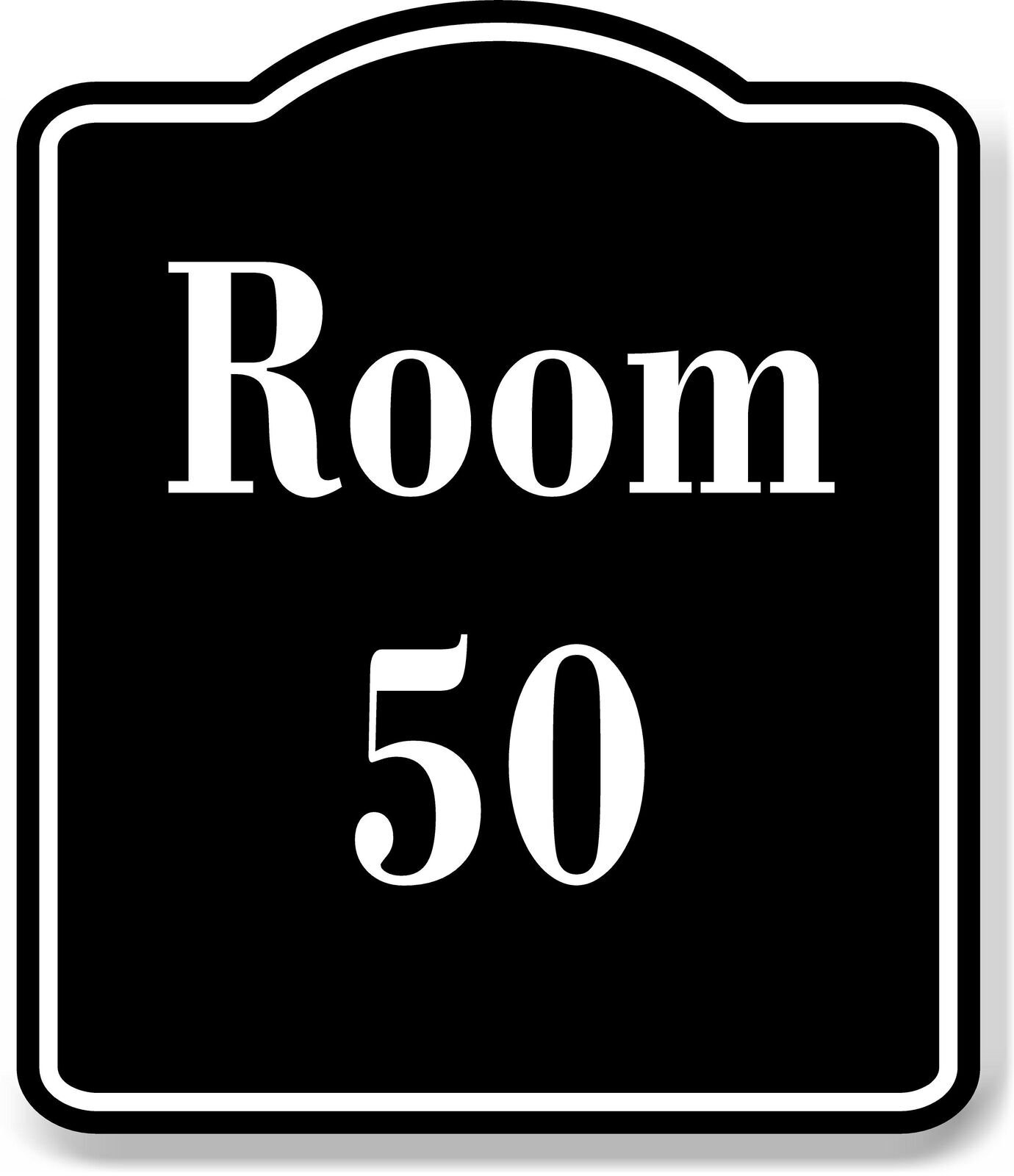 Room 50 Number Building BLACK Aluminum Composite Sign