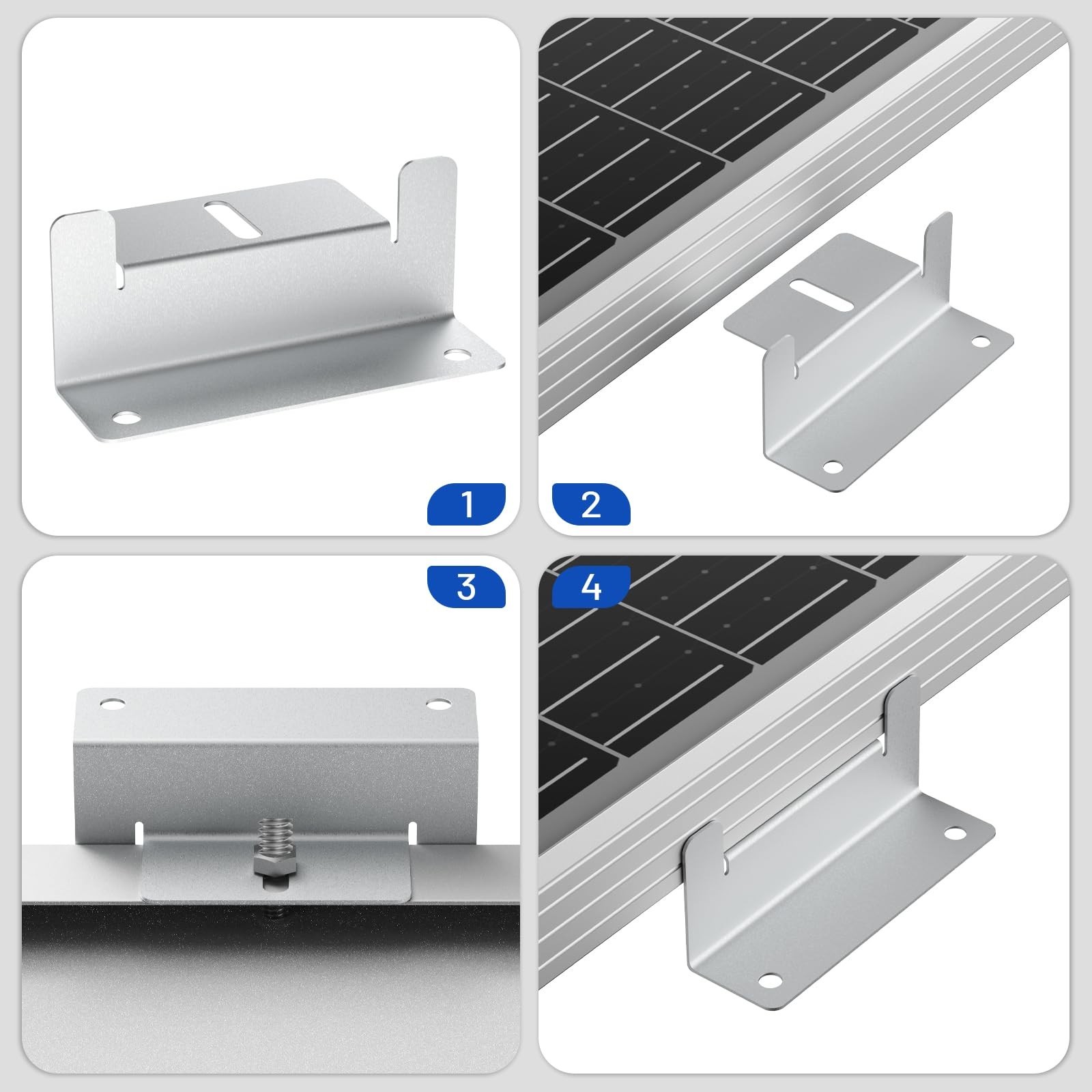 16PCS Solar Panel Mounting Brackets, Z Brackets, Lightweight Aluminum Alloy, ...
