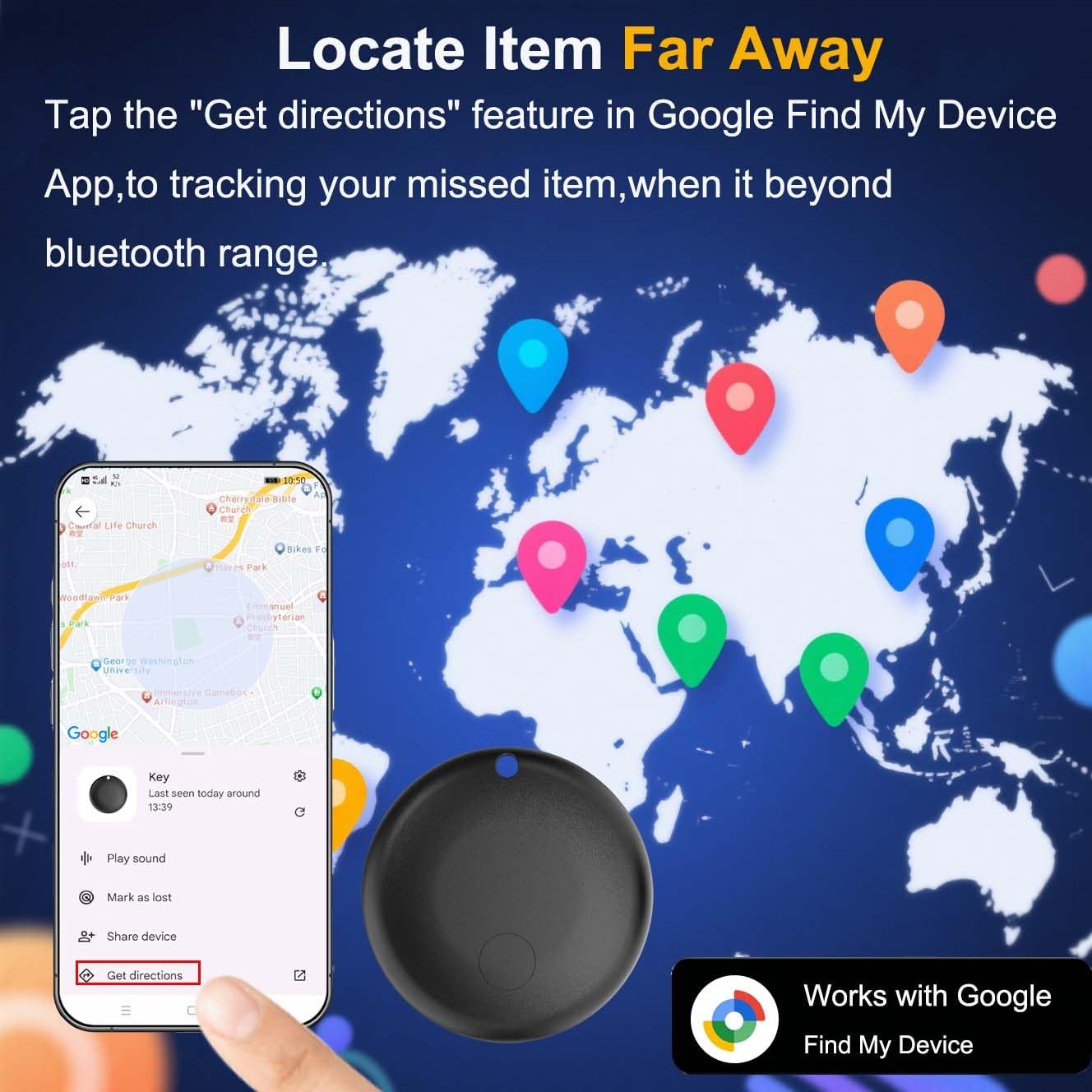 Bluetooth Tracker for Android 1-Pack,Item Finder for Android Device, Works wi...