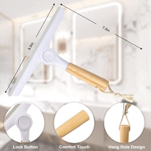 Window Squeegee for Glass Doors，All-Purpose 9.7” Window Cleaning Squeegee,