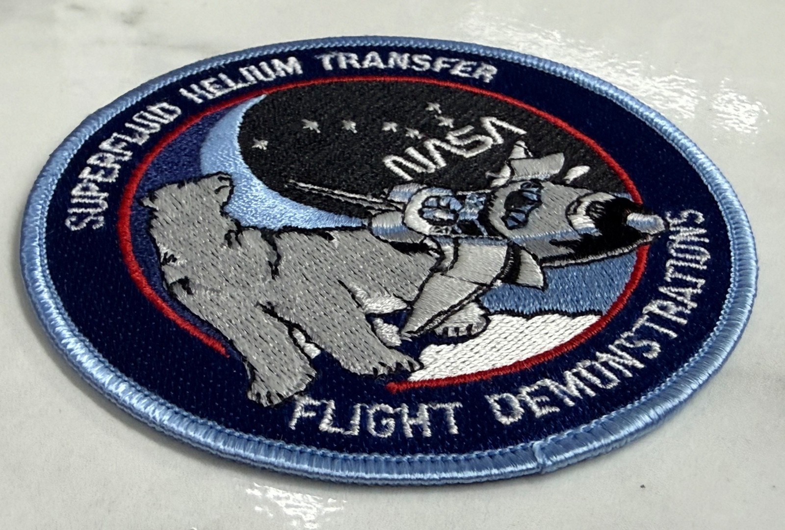Vtg NASA Superfluid Helium Transfer Flight Demonstration Payload Patch Cloth '93