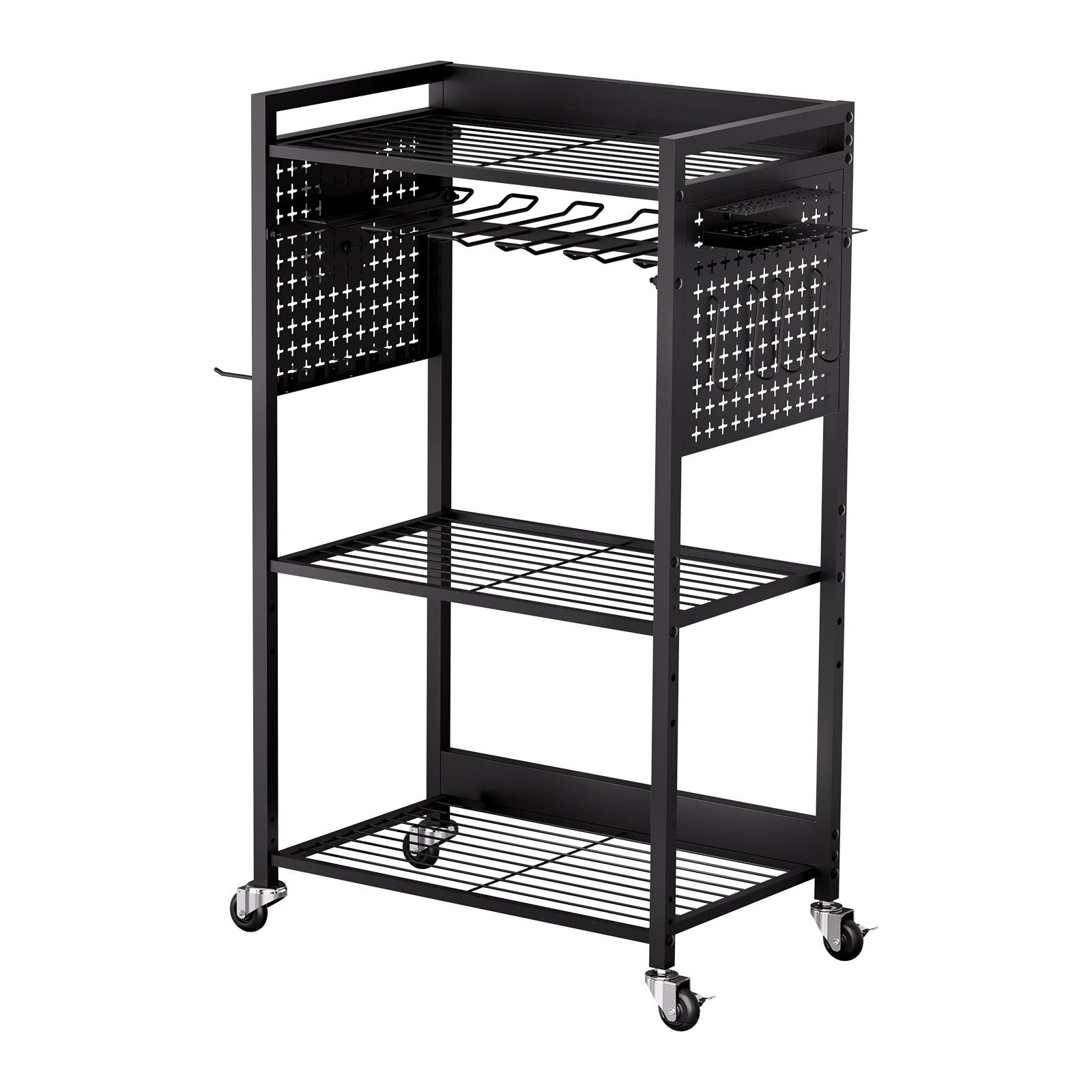 Uimoso 4-tier Tool Organizer Cart on Wheels 150 lbs Garage Cart for Workshop