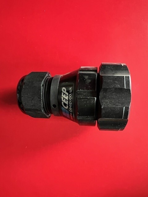 Brand New CEEP 19 pin Male Inline Solder Black, PG29 Strain Relief