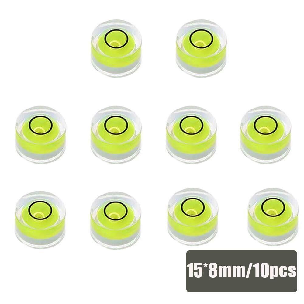 New 10PCS Mini Circular Bullseye Bubble Levels 15 x 8mm for Layout Non Adhesive