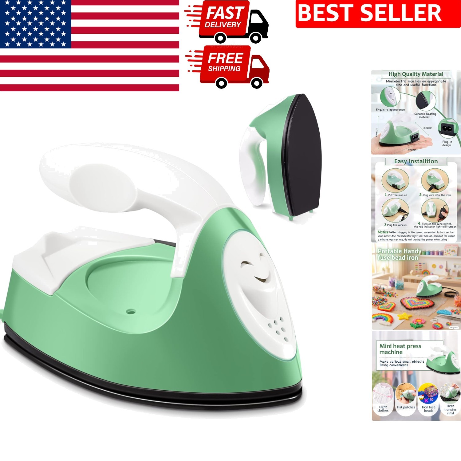 Mini Craft Heat Press & Iron – Portable DIY Tool for Small Projects
