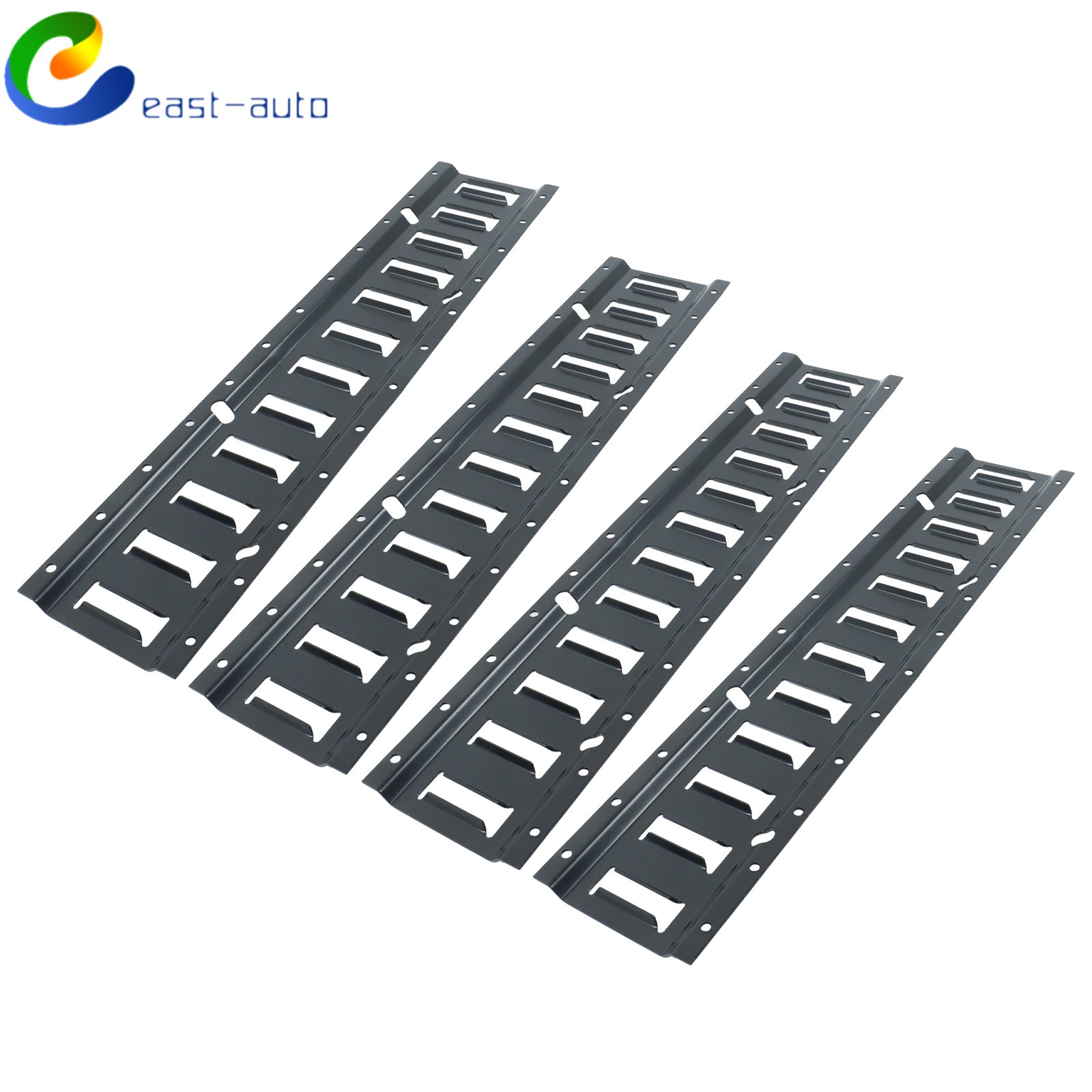 For Trailer Wall or Floor Black 4 Pack 2' Horizontal E Track Tie-down Rail Kit