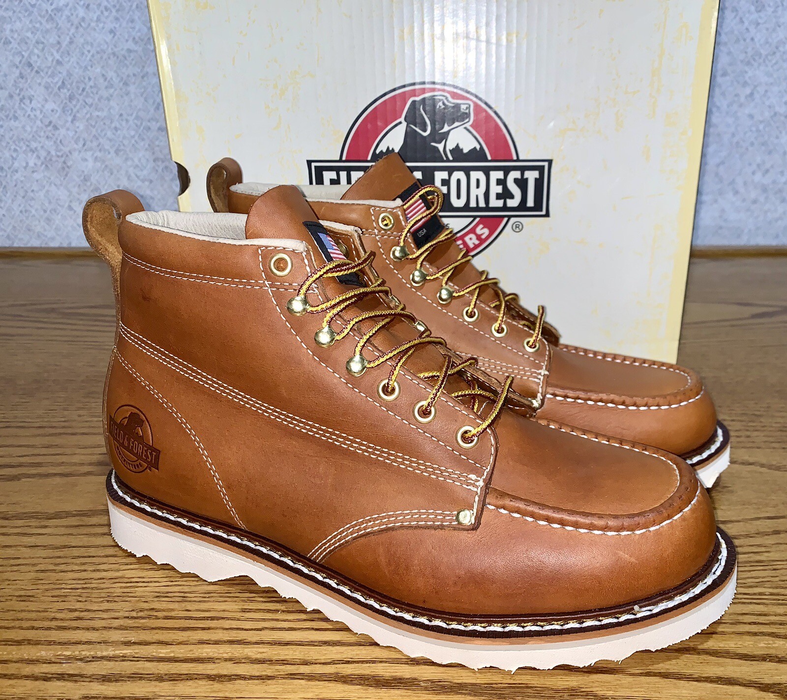 11.5 M Field & Forest USA Heritage Moc-Toe Mens 6” Fleet Farm Work Boots $199.99