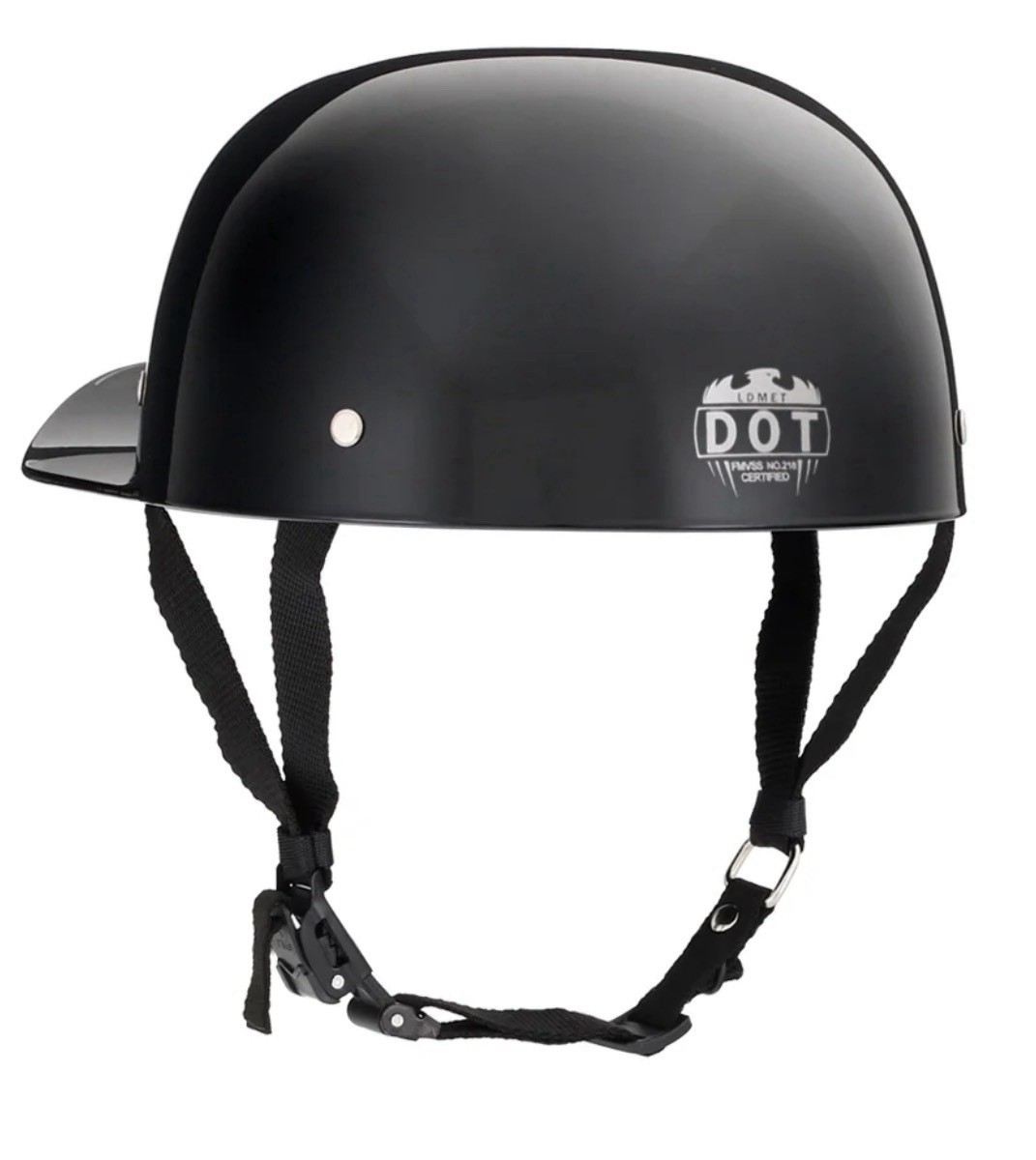Baseball Pro DOT Half Helmet / Gloss Black