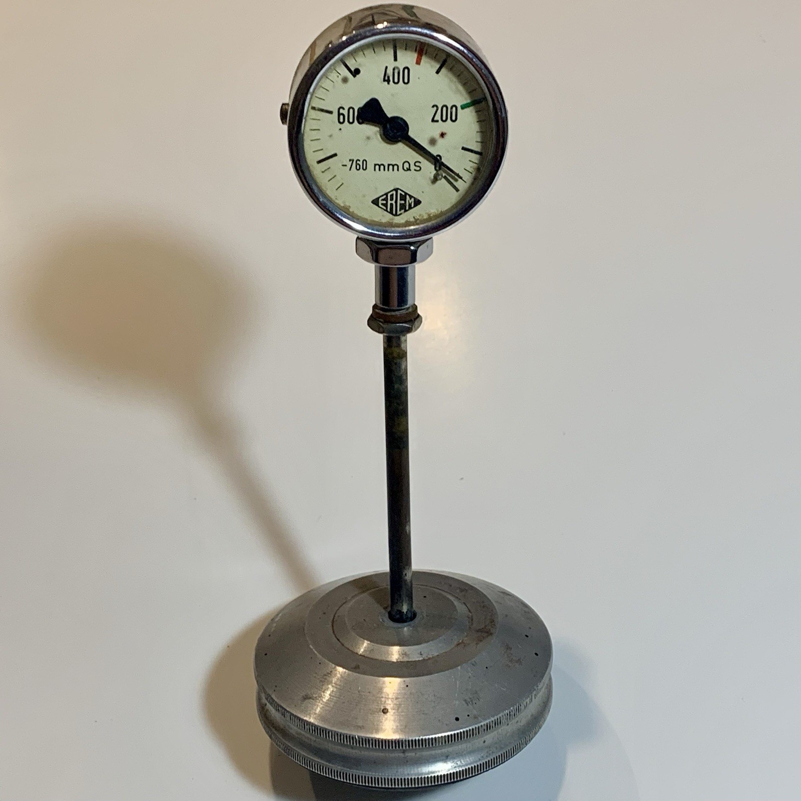 Vintage EREM Precision water pressure Gauge 760 mmQs Chrome Steam Punk Design