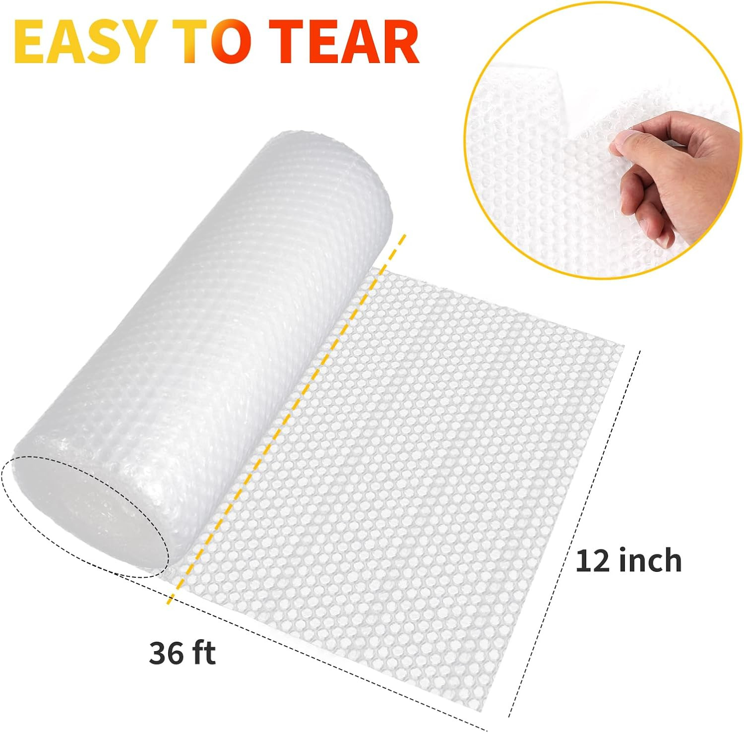 Bubble Cushioning Wrap 2-Pack – 12 in x 72 ft Perforated Bubble Wrap for Packing