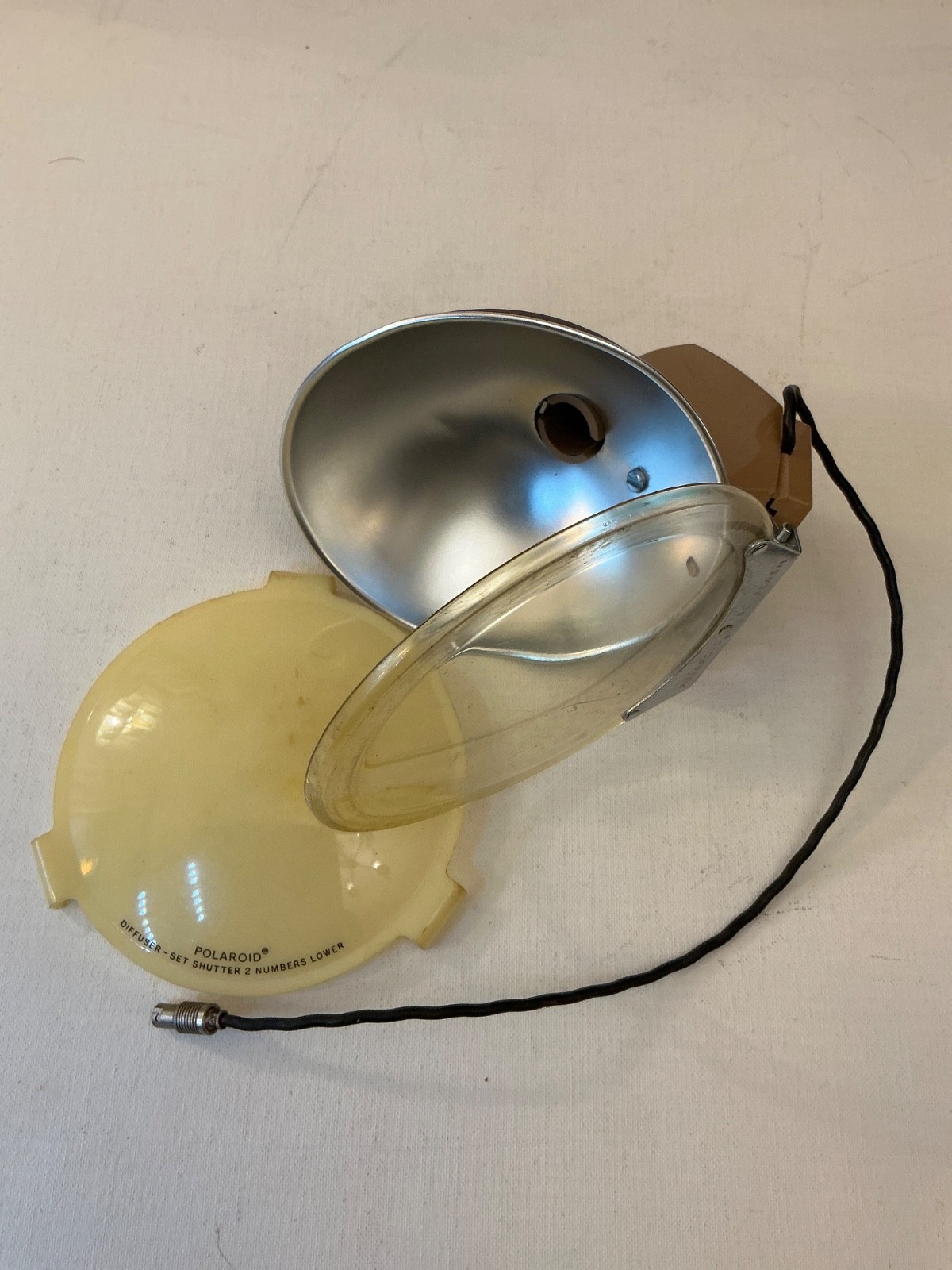 Vintage 1955 Polaroid Flash BC Model 202 Camera Flash Unit and Diffuser Used