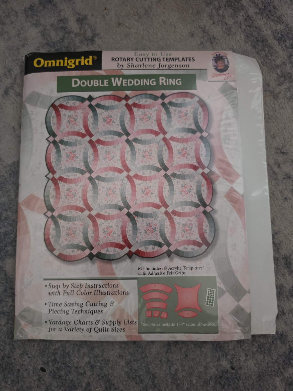 Omnigrid Double Wedding Ring Quilt Instructions & Rotary Cutting Templates NEW