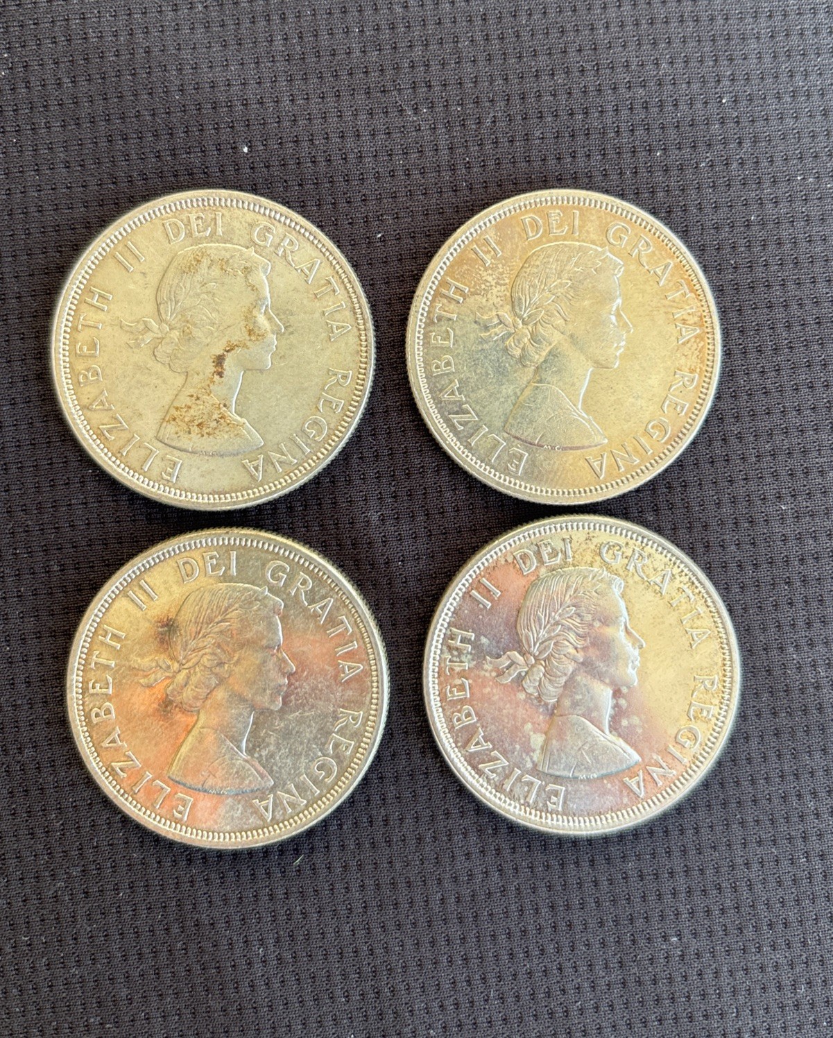 Lot of 4 Canadian Silver Dollars