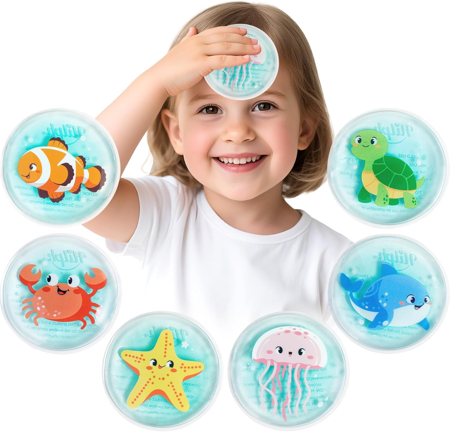 Hilph Kids Ice Packs for Boo Boos, 6 Pcs Small Gel Ice Packs for Injuries Reusab