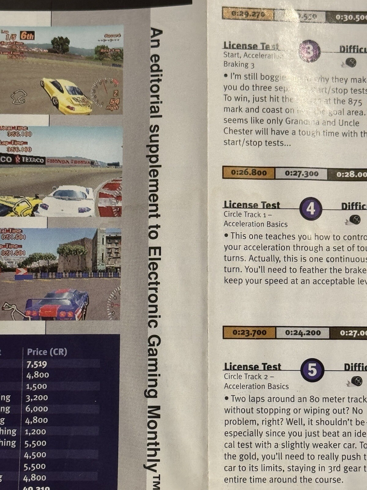 EGM Gran Turismo 2 Strategy Guide Poster Insert.