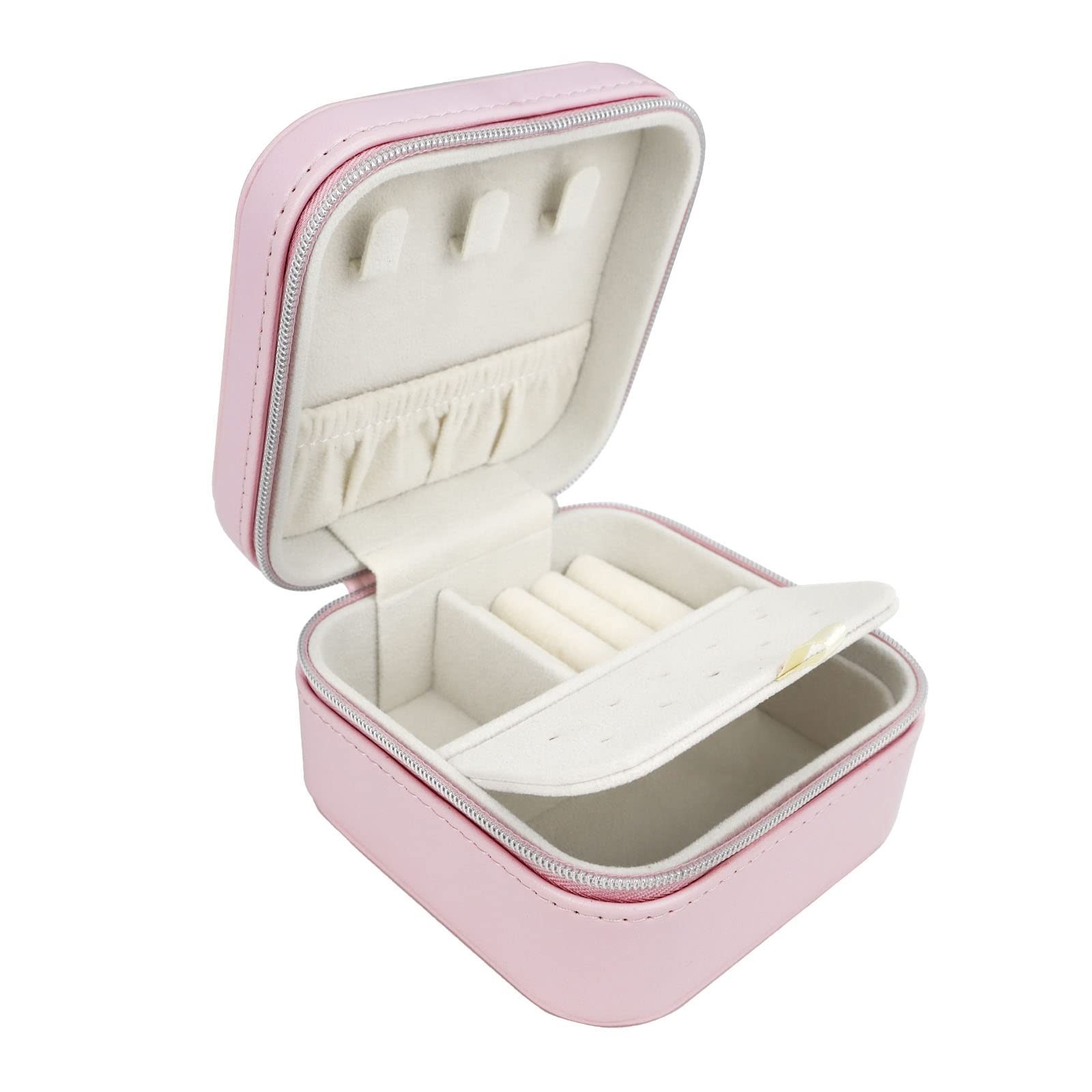 Travel Small Portable Mini Jewelry Box for Rings Earrings Necklaces and Lipst...