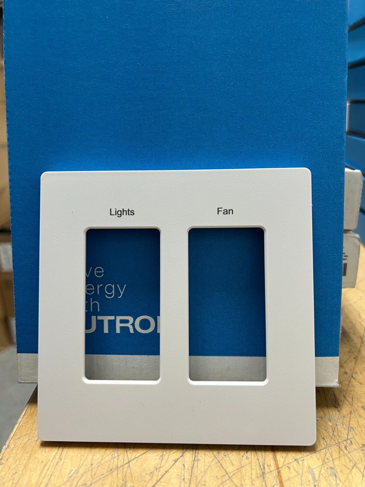 Lutron 2 Gang FP-WBX2-A-E SC-2-SW-E Snow White Etched Wall plate