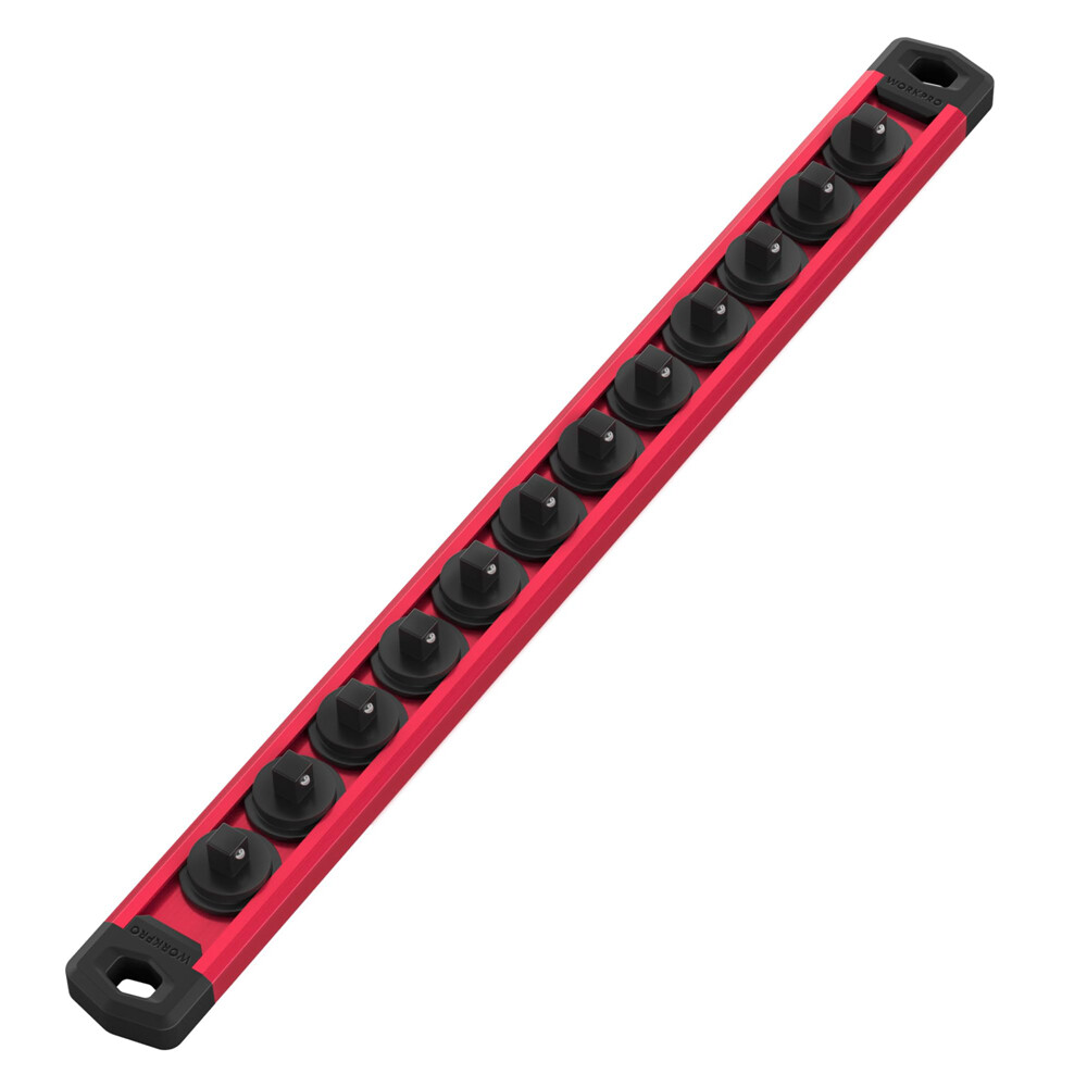 WORKPRO Magnetic Socket Organizer, 1/4-Inch Drive Heavy Duty Socket Holder