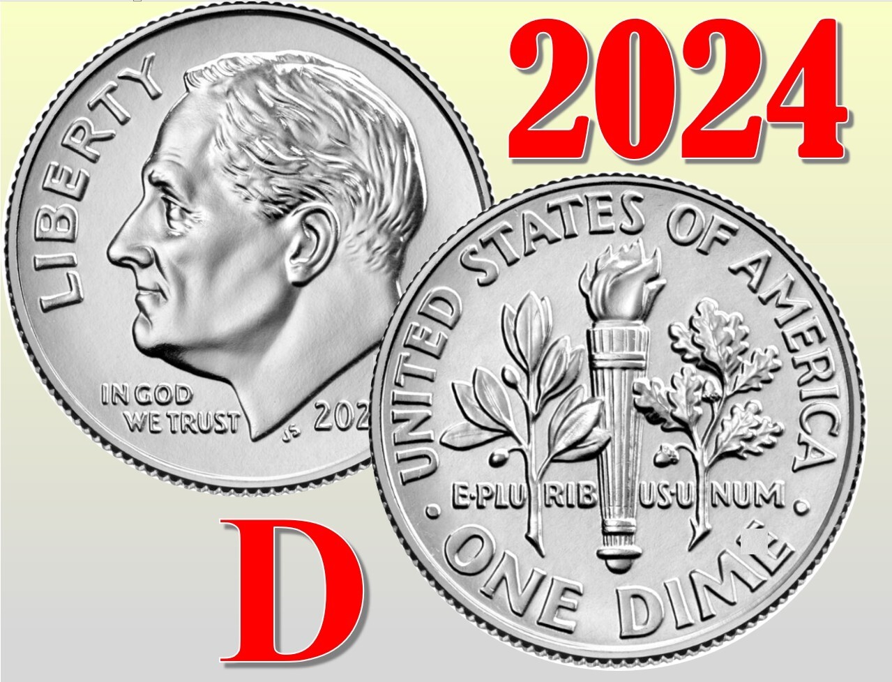 💰  2024 D Roosevelt Dime - 10 Cent - UNC - 1 coin