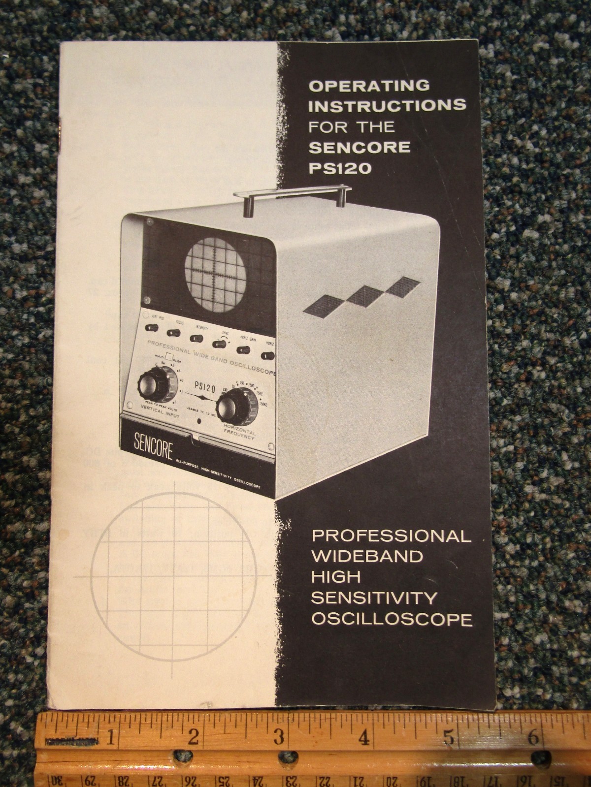 Sencore PS120 Wideband High Sensitivity Oscilloscope Manual w/ Schematics