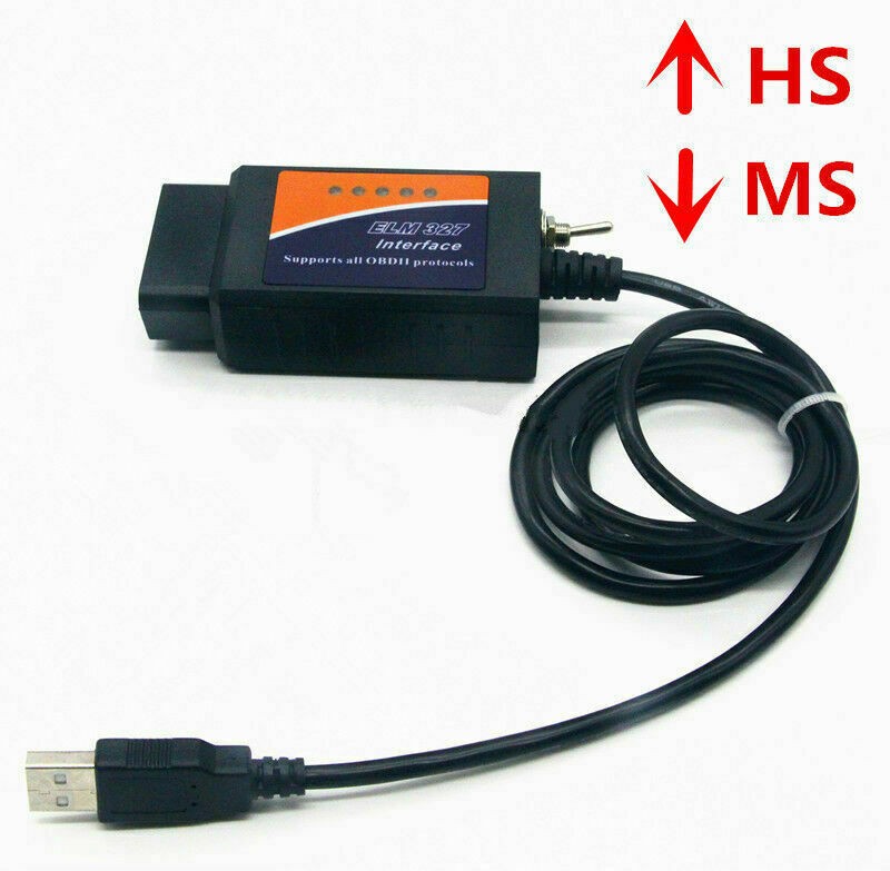 USB Scan ELM327 V1.5 OBD2 Adapter USB Diagnostic Tool Cable MS/HS CAN for Ford