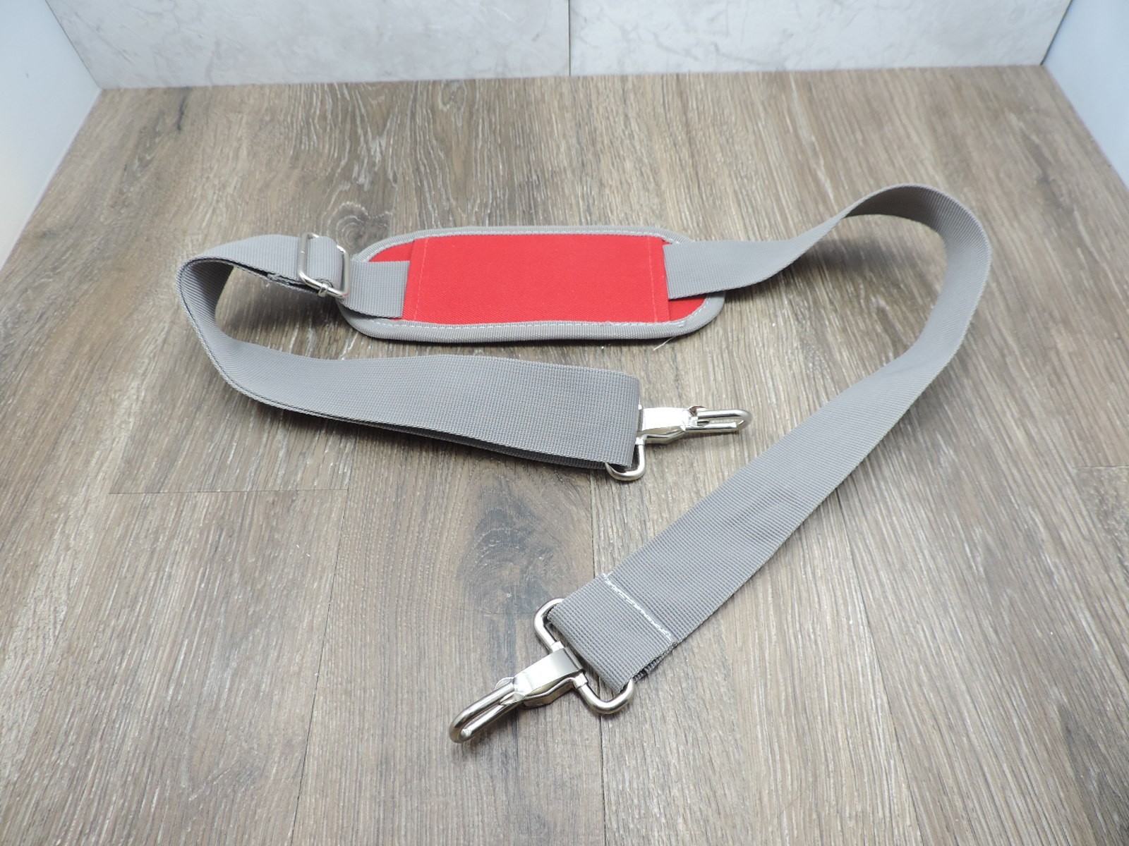 1.5" Grey & Red Adjustable Bag Strap 50" Max Length