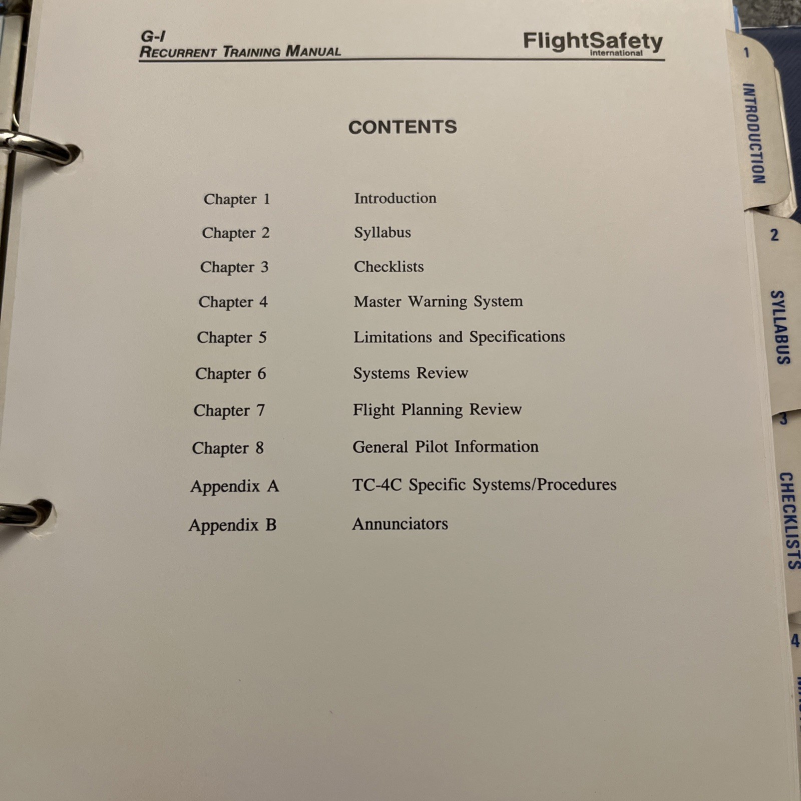 Flight Safety Gulfstream I Recurrent Training Manual