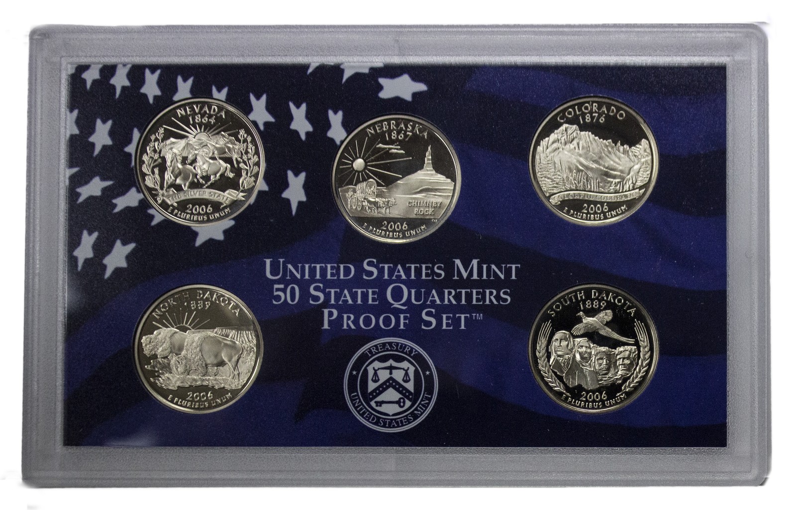 2006 Proof State Quarter Set Gem DCAM (Clad) - No Box or COA - 5 Coins