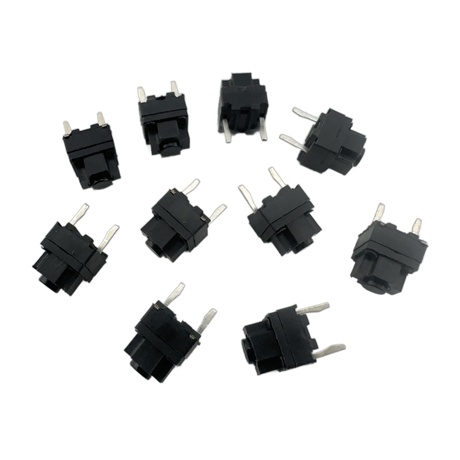 6x6x7.3mm Square 2-Pin Black Mouse Micro Switch (10 Pcs) US Stock