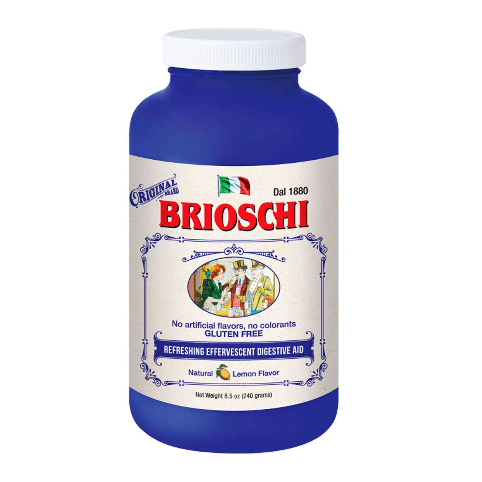Brioschi Italian Lemon Flavored Effervescent Heartburn, Upset Stomach,