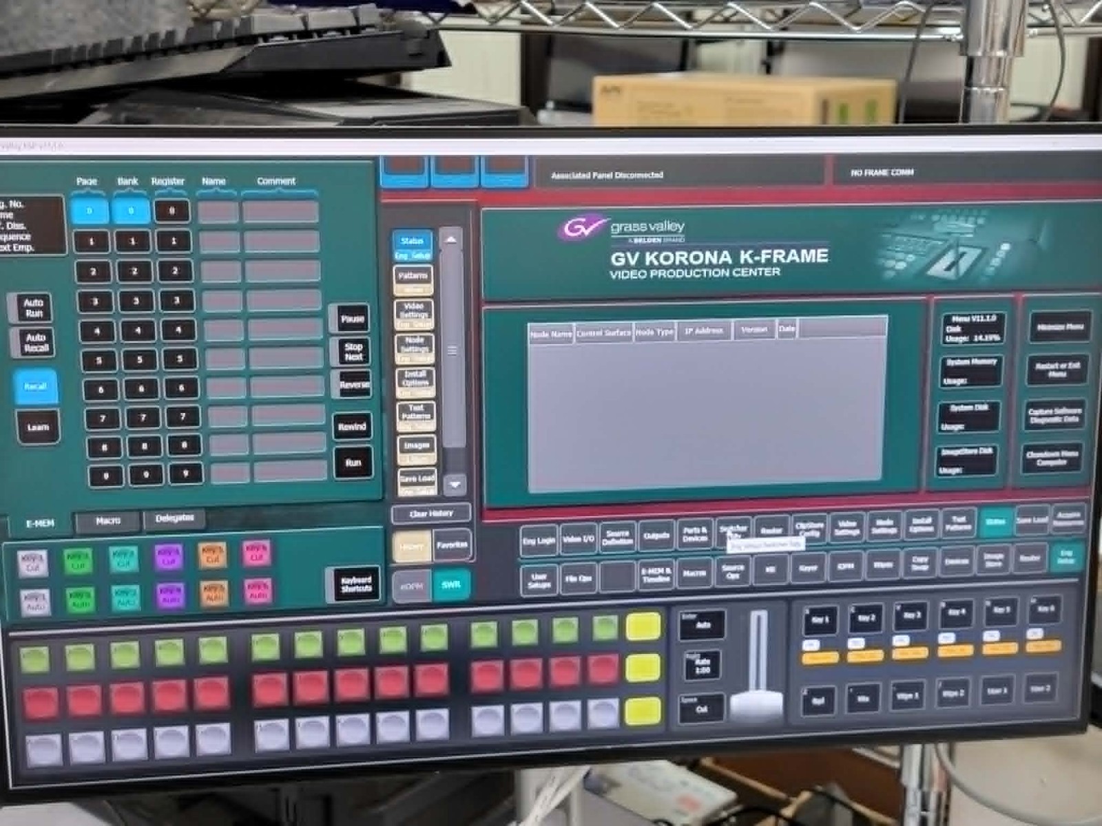 Grass Valley GV KORONA K-FRAME Computer KSP Video Production Studio Software V11