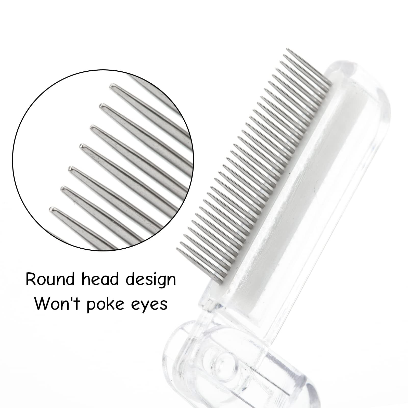 2PCS Folding Eyelash Comb Eyelash Separator Tool White Eyebrow Comb Metal Tee...