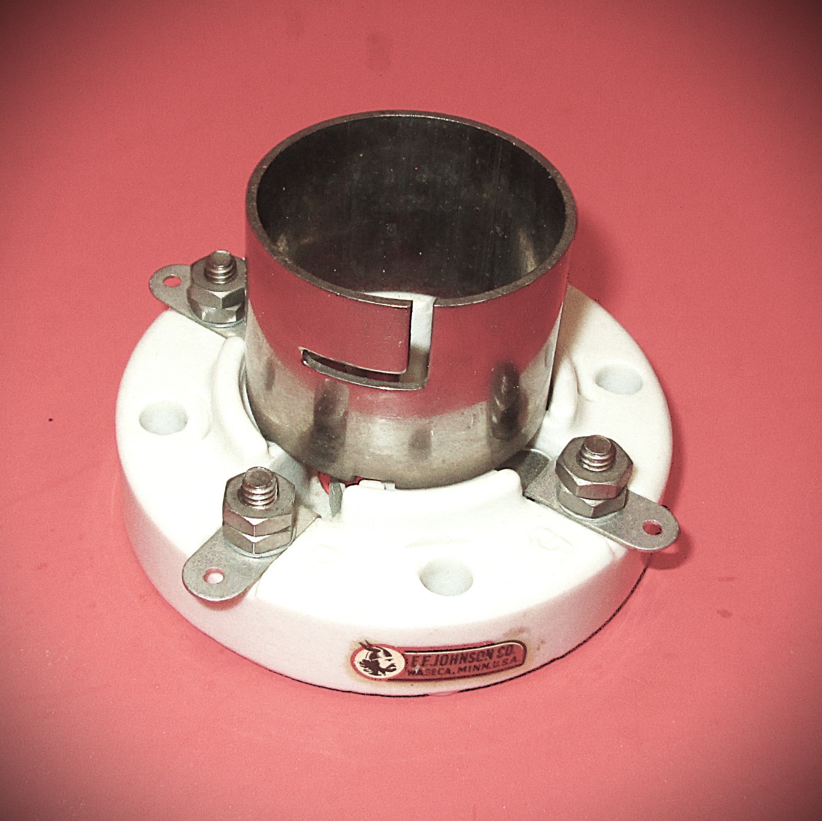 E. F. Johnson #210 Heavy Duty 4 pin ceramic Tube Socket for 811,866 etc.NOB