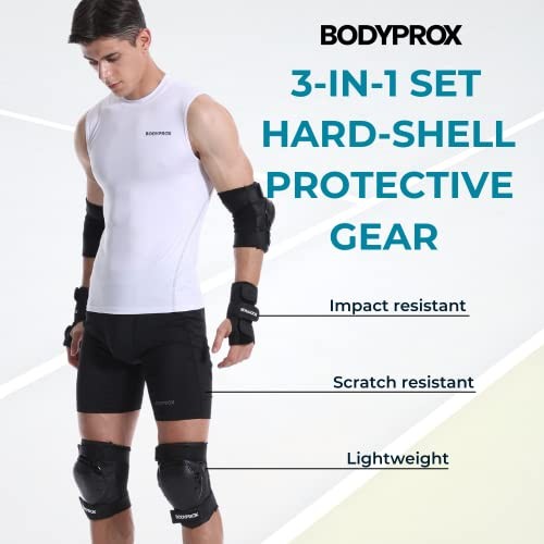 Knee Pads Elbow Pads Wrist Guards Set for Inline Skating, Medium
