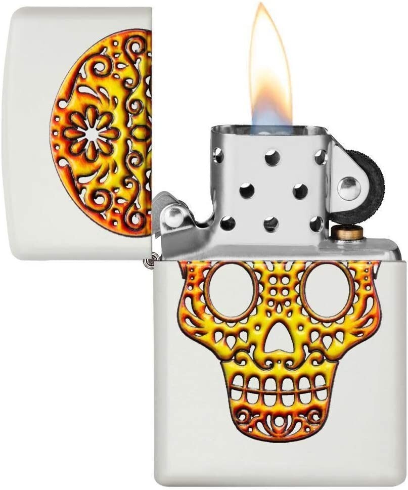 Zippo Sugar Skull White Matte 49003
