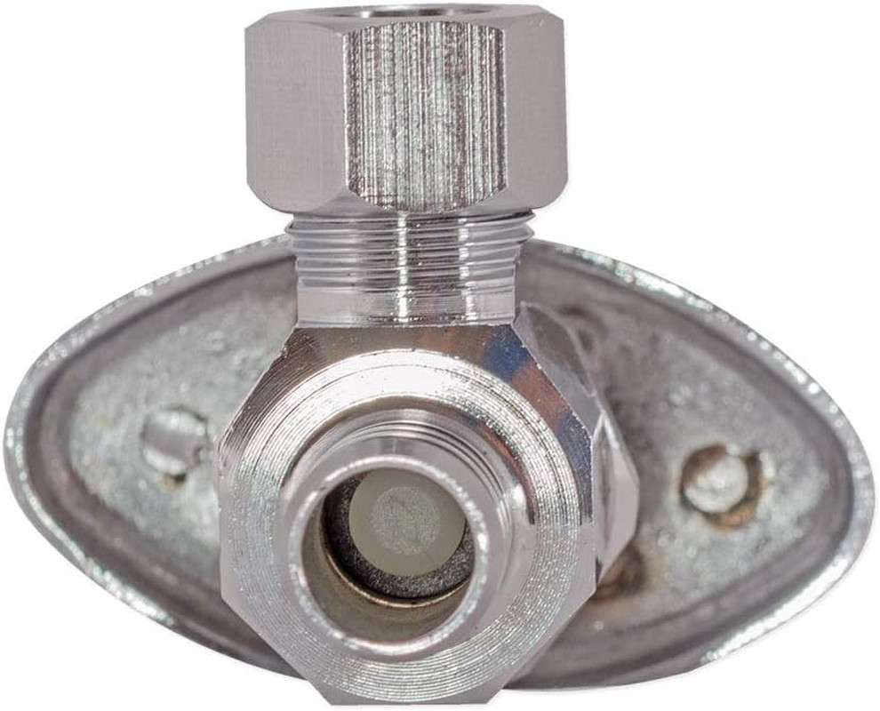 1/2 inch Crimp PEX x 3/8 inch OD Compression Multi-Turn Angle Stop Valve, Brass